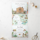 Invitation Trois Volets Toscane Italie | Mariage illustré (Intérieur)