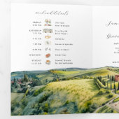 Invitation Trois Volets Toscane Italie | Mariage illustré (Intérieur en premier)