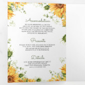 Invitation Trois Volets Tournesols rustiques Mason Jar QR Code Mariage (Intérieur en premier)