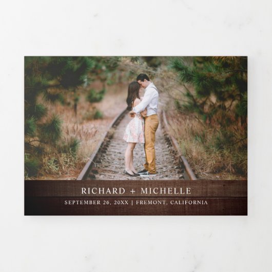 Invitation Trois Volets Tournesols rustiques Mason Jar String Mariage (Page de couverture)