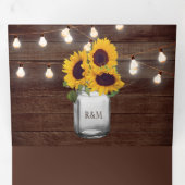 Invitation Trois Volets Tournesols rustiques Mason Jar String Mariage (Intérieur en premier)