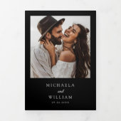 Invitation Trois Volets Tous les détails RSVP QR Codes Moderne Mariage (Page de couverture)