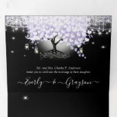 Invitation Trois Volets Tout en un Élégant Lilac Purple Mariage Cardiaque (Intérieur en premier)