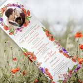 Invitation Trois Volets Tout en un Mariage rouge violet rose rose 