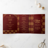 Invitation Trois Volets Traditional Indian wedding  Card | 4-Page Folded C (Intérieur)