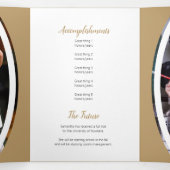 Invitation Trois Volets Trame Courbe Or Trois Diplôme Photo (Intérieur au milieu)