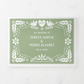 Invitation Trois Volets Trois couleurs papillon picado lovebirds mariage (Page de couverture)