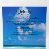 Invitation Trois Volets Tropical Beach Hearts Ocean surf Mariage (Intérieur en premier)