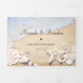 Invitation Trois Volets Tropical Beach Starfish Mariage d'été (Page de couverture)