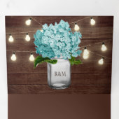 Invitation Trois Volets Turquoise Hydrangea Mason Jar String Mariage (Intérieur en premier)