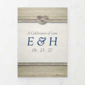 Invitation Trois Volets Tying The Knot Rustic Beach Wedding Suite (Page de couverture)