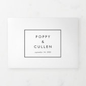 Invitation Trois Volets Typographie Chic Mariage photo tout en un (Page de couverture)