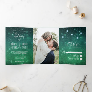 Invitation Trois Volets Un amour écrit dans les étoiles Mariage céleste