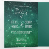 Invitation Trois Volets Un amour écrit dans les étoiles Mariage céleste (Intérieur en premier)