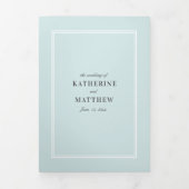 Invitation Trois Volets Un Mariage tout-en-un bleu élégant (Page de couverture)