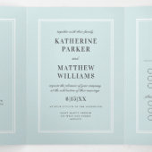 Invitation Trois Volets Un Mariage tout-en-un bleu élégant (Intérieur au milieu)