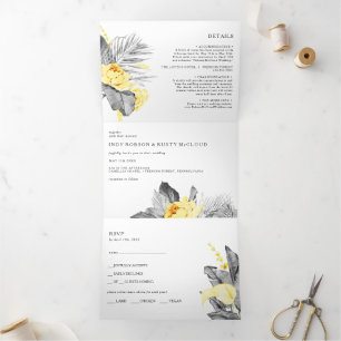 Invitation Trois Volets Un Mariage Tropical Moderne En Un Triplé