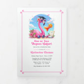 Invitation Trois Volets Un ou deux degrés Hotter Tropical Grad Party (Page de couverture)