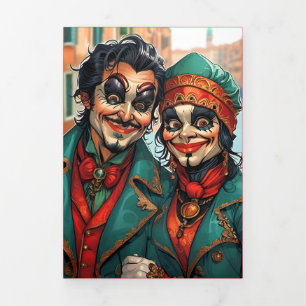 Invitation Trois Volets Une effrayante fête de caricature d'Halloween à Ve