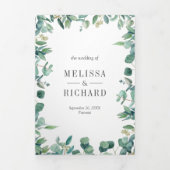 Invitation Trois Volets Une luxuriance de verdure feuilles d'eucalyptus to (Page de couverture)