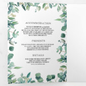 Invitation Trois Volets Une luxuriance de verdure feuilles d'eucalyptus to (Intérieur en premier)