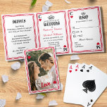 Invitation Trois Volets Vegas Casino Mariage Jouer Carte Lucky En Amour<br><div class="desc">Introduire le faire-part de mariage parfait pour ceux qui recherchent quelque chose d'unique et ludique! Notre invitation inspirée de la carte de jeu est parfaite pour un mariage Las Vegas ou un mariage à thème casino. Cette invitation a été conçue pour ressembler à une carte de jeu classique. L'avant de...</div>