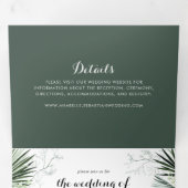 Invitation Trois Volets Végétation tropicale Blanc Floral Mariage (Intérieur en premier)