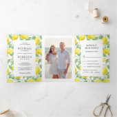 Invitation Trois Volets Vergerie moderne Lemon Orchard Mariage Photo (Intérieur)