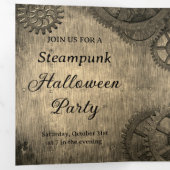 Invitation Trois Volets Victorian Steampunk Halloween (Intérieur en premier)