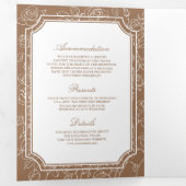 Invitation Trois Volets Victorien Beige catholique QR Code Mariage (Intérieur en premier)