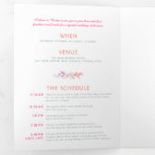 Invitation Trois Volets Vigne d'automne corail rouge sauge vert aquarelle  (Intérieur en premier)