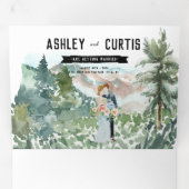 Invitation Trois Volets Vignoble de montagne rustique | MARIAGE (Intérieur en premier)