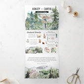 Invitation Trois Volets Vignoble de montagne rustique | MARIAGE (Intérieur)