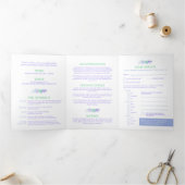 Invitation Trois Volets Vin d'automne bleu vert aquarelle mariage tout-en- (Intérieur)