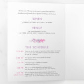 Invitation Trois Volets Vins d'automne indigo aquarelle mariage tout-en-un (Intérieur en premier)