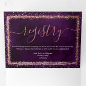 Invitation Trois Volets Violet Rose Gold Sprinled Confetti Détail RSVP (Intérieur en premier)