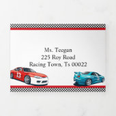 Invitation Trois Volets Voiture de course Anniversaire, 10e anniversaire I (Page de couverture)