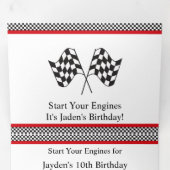 Invitation Trois Volets Voiture de course Anniversaire, 10e anniversaire I (Intérieur en premier)