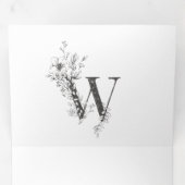Invitation Trois Volets 'W' Monogramme magnifique Mariage floral croisé (Intérieur en premier)