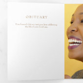 Invitation Trois Volets Watercolor Fleurs sauvages Photo Funérailles (Intérieur en premier)