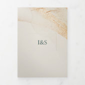 Invitation Trois Volets Wedding Cream All in one set Emerald Green Roses (Page de couverture)