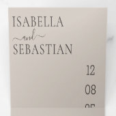 Invitation Trois Volets Wedding Soft Beige All in one set (Intérieur en premier)