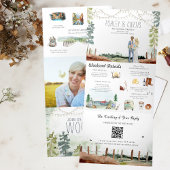 Invitation Trois Volets Week-end rustique dans les bois | Mariage forestie