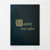 Invitation Trois Volets Whimsical Fairy Tale Livre Or Emerald Magie (Page de couverture)