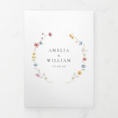 Invitation Trois Volets Wildflower Wedding Trifold | Timeline & RSVP (Page de couverture)