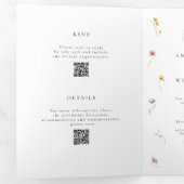 Invitation Trois Volets Wildflower Wedding Trifold | Timeline & RSVP (Intérieur en premier)