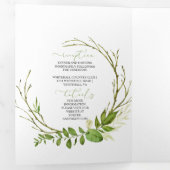 Invitation Trois Volets Wildwood Botanical Greenery Rustic Mariage | (Intérieur en premier)