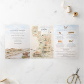 Invitation Trois Volets Zion National Park Map | Desert Wedding (Intérieur)