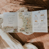 Invitation Trois Volets Zion National Park Map | Desert Wedding