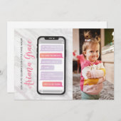 Invitation Troisième anniversaire de la fille de trois ans (Devant / Derrière)